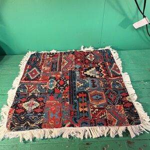 Bohemian Multicolor Fringed Accent Pillow